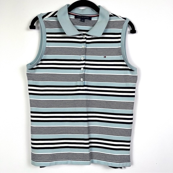2/$30 Tommy Hilfiger Striped Sleeveless Polo Shirt - Size Small - Picture 3 of 8